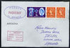 Great Britain used in Brisbane (Queensland) 1968 Paquebot cover to England carried on SS Arcadia with various paquebot and ships cachets