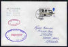 Great Britain used in Lisbon (Portugal) 1970 Paquebot cover to England carried on SS Chusan with various paquebot and ships cachets
