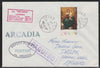Great Britain used in Venice (Italy) 1969 Paquebot cover to England carried on SS Arcadia with various paquebot and ships cachets