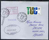 Great Britain used in Ajaccio (Corsica) 1968 Paquebot cover to England carried on SS Arcadia with various paquebot and ships cachets