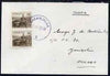 Turkey 1972 local cover franked vert pair 55k def (SG1862) with variety IMPERF between tied Bakanliklar cds