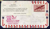 United States 1950 First Flight cover Boston to Cologne bearing US 15c airmail stamp with label stating it was damaged by water during a storm on SS Liberte