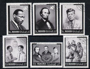 Manama 1968 Human Rights (Kennedy, Lincoln, Martin Luther King, etc) cto set of 6 (Mi 99-104)