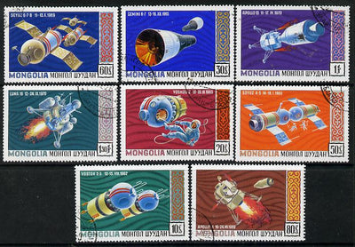 Mongolia 1971 Space Research cto set of 8, SG 594-601*