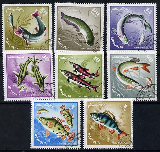 Mongolia 1965 Mongolian Fish cto set of 8, SG 377-84*
