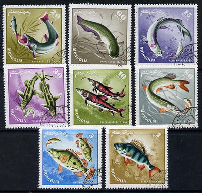 Mongolia 1965 Mongolian Fish cto set of 8, SG 377-84*