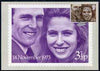 Great Britain 1973 Royal Wedding 3.5p PHQ card bearing 20p stamp with fine first day of issue cancel