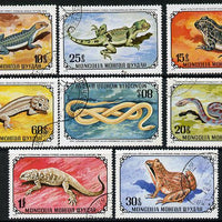Mongolia 1972 Reptiles cto set of 8, SG 687-94*