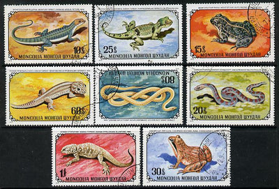 Mongolia 1972 Reptiles cto set of 8, SG 687-94*