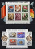 Germany - East 1953 Death Anniversary of Karl Marx set of 2 perf m/sheets mounted with frames cut away for display, SG MS E111a cat £300 as full m/sheets