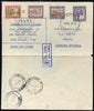 Samoa 1939 25th Anniversary set on registered cover to Southern Rhodesia with first day cover, opened out for display