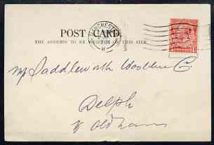 Great Britain 1931 Commercial postcard bearing KG5 1d with 'WS Ld' perfin (William Sutcliffe Ltd), fine