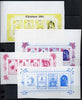 St Lucia 1984 Christmas miniature sheet set of 4 progressive proofs - magenta, cyan, magenta & cyan, yellow & black all superb unmounted mint