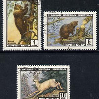 Russia 1961 Wildlife cto set of 3 (Beaver, Deer & Bear) SG 2534-36*