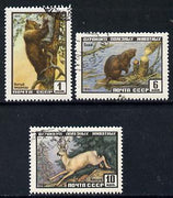 Russia 1961 Wildlife cto set of 3 (Beaver, Deer & Bear) SG 2534-36*