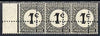 British Honduras 1923 Postage Due 1c black strip of 3 with (forged) double perfs, quartering the stamps, interesting modern forgery unmounted mint SG D1var
