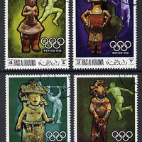 Ras Al Khaima 1968 Mexico Olympics (statuettes) cto set of 4 Mi 259-62A