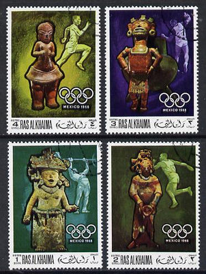 Ras Al Khaima 1968 Mexico Olympics (statuettes) cto set of 4 Mi 259-62A