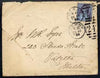 Great Britain 1899 cover to Malta bearing Jubilee 2.5d cancelled Derby duplex, reverse with Malta receiving cds of Dec 23, back & front with '1' in oval (walk number), cover roughly opened and torn on front, hence price