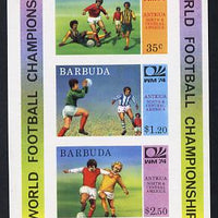 Barbuda 1974 World Cup Football imperf m/sheet (as SG MS 171) unmounted mint