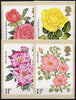 Great Britain 1976 Centenary of Royal National Rose Society set of 4 PHQ cards unused and pristine cat £28