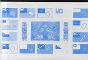 Tuvalu 1986 South Pacific Forum imperf proof sheetlet containing complete set of 14 plus label printed in blue colour only (as SG 407a) unmounted mint