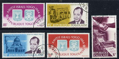 Togo 1965 Israel-Togo Friendship cto set of 5, SG 403-7*