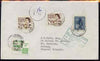 Canada 1971 cover to Jersey bearing 7c adhesives with T 16/15 in circle and boxed 5p to pay, Jersey 5p Postage Due tied with smudgy cancel
