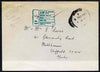 Great Britain 1983 unstamped cover to Yorkshire with boxed 22p postage due to pay in green