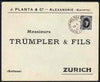 Egypt 1927 Ship cover to Zurich, Switzerland bearing Fuad 2m cancelled by Lloyd Triestino Steamboat HELOUAN date stamp of 14.1.27 in black (Maritime Mail)