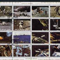 Umm Al Qiwain 1972 History of Space #2 sheetlet containing 8 values plus 8 labels cto used (Mi 1194-1201A)