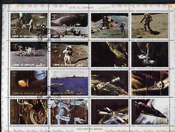 Umm Al Qiwain 1972 History of Space #2 sheetlet containing 8 values plus 8 labels cto used (Mi 1194-1201A)