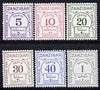 Zanzibar 1936-62 Postage Due set of 6 on chalky paper unmounted mint, SG D25a-30a