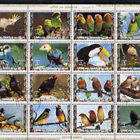 Umm Al Qiwain 1972 Exotic Birds #2 sheetlet containing 16 values cto used (Mi 1402-17A)