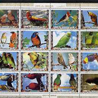 Umm Al Qiwain 1972 Exotic Birds #1 sheetlet containing 16 values cto used (Mi 1242-57A)