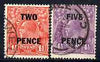 Australia 1930 KG5 Head surcharged set of 2 good commercially used, SG119-20