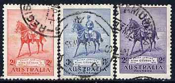 Australia 1935 KG5 Silver Jubilee set of 3 with circular cancel, SG156-58