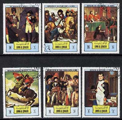 Umm Al Qiwain 1972 Paintings of Napoleon set of 6 cto used, Mi 616-21*