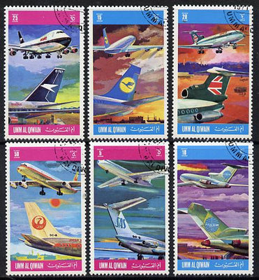 Umm Al Qiwain 1972 Aircraft & Airlines set of 6 cto used, Mi 603-8*