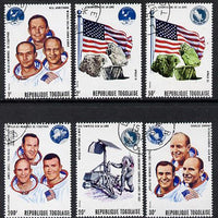 Togo 1970 Apollo Moon Flights set of 6 cto used, SG 750-55*