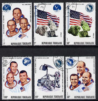 Togo 1970 Apollo Moon Flights set of 6 cto used, SG 750-55*