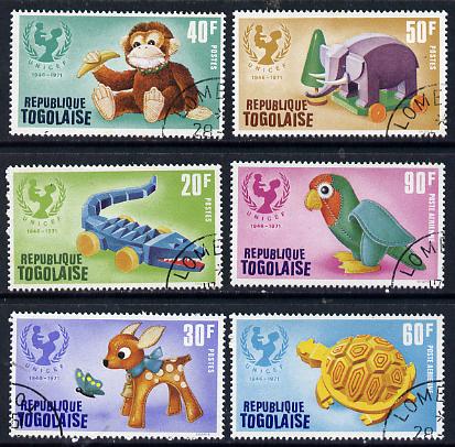 Togo 1971 UNICEF set of 6 cto used, SG 848-53*