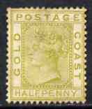 Gold Coast 1876-84 QV 1/2d olive-yellow without gum SG4