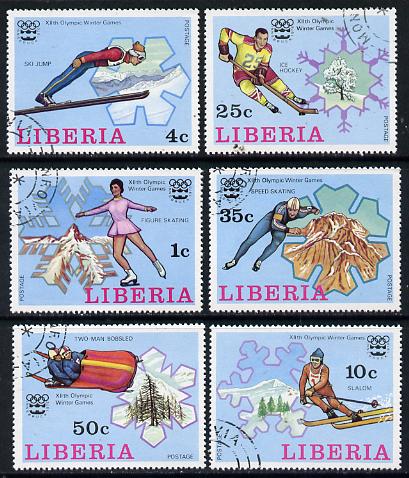 Liberia 1976 Innsbruck Winter Olympics set of 6 cto used, SG 1260-65