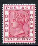 Gold Coast 1884-91 QV 1d fine mounted mint SG12/a