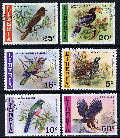 Liberia 1977 Wild Birds set of 6 cto used, SG 1307-12*