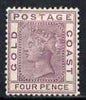 Gold Coast 1884-91 QV 4d deep mauve fine mounted mint SG16