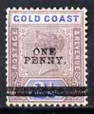 Gold Coast 1901 QV 1d on 2.5d mtd mint SG35