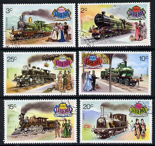 Liberia 1973 World Railways set of 6 cto used, SG 1149-54*