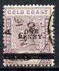 Gold Coast 1901 QV 1d on 6d used SG36